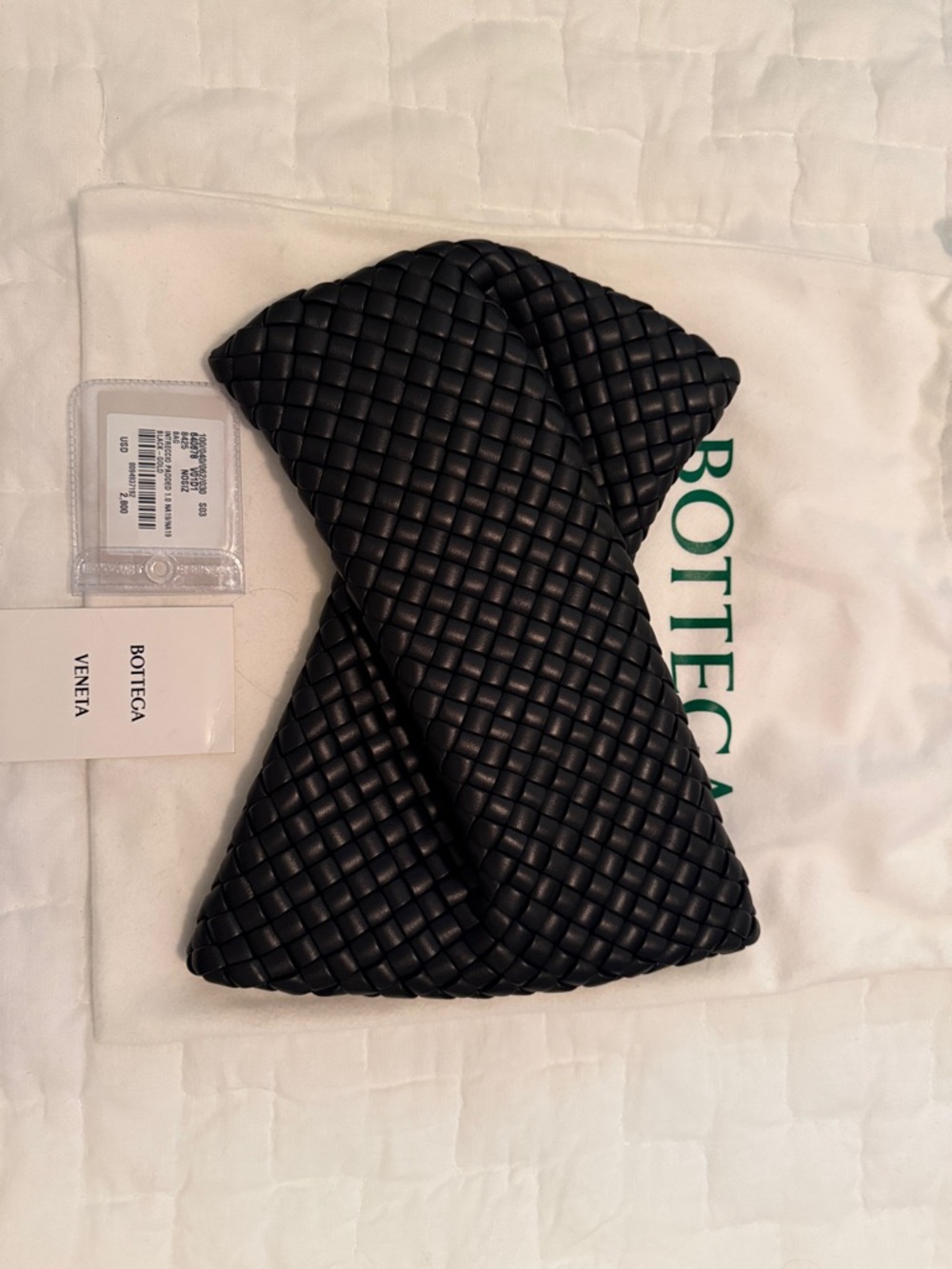 Bottega Veneta Black Intrecciato Twist Clutch